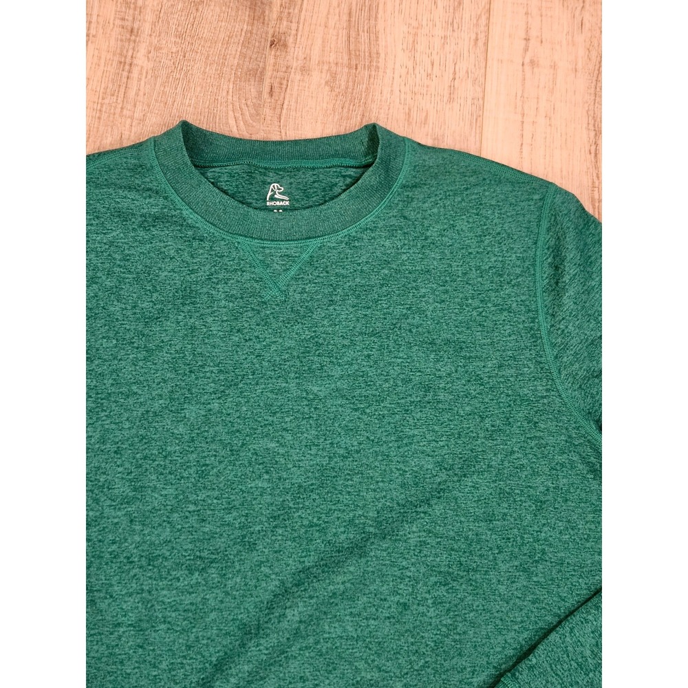 Rhoback Performance Crewneck Sweatshirt Men's Medium Green Heather Golf Pullover - Picture 11 of 13